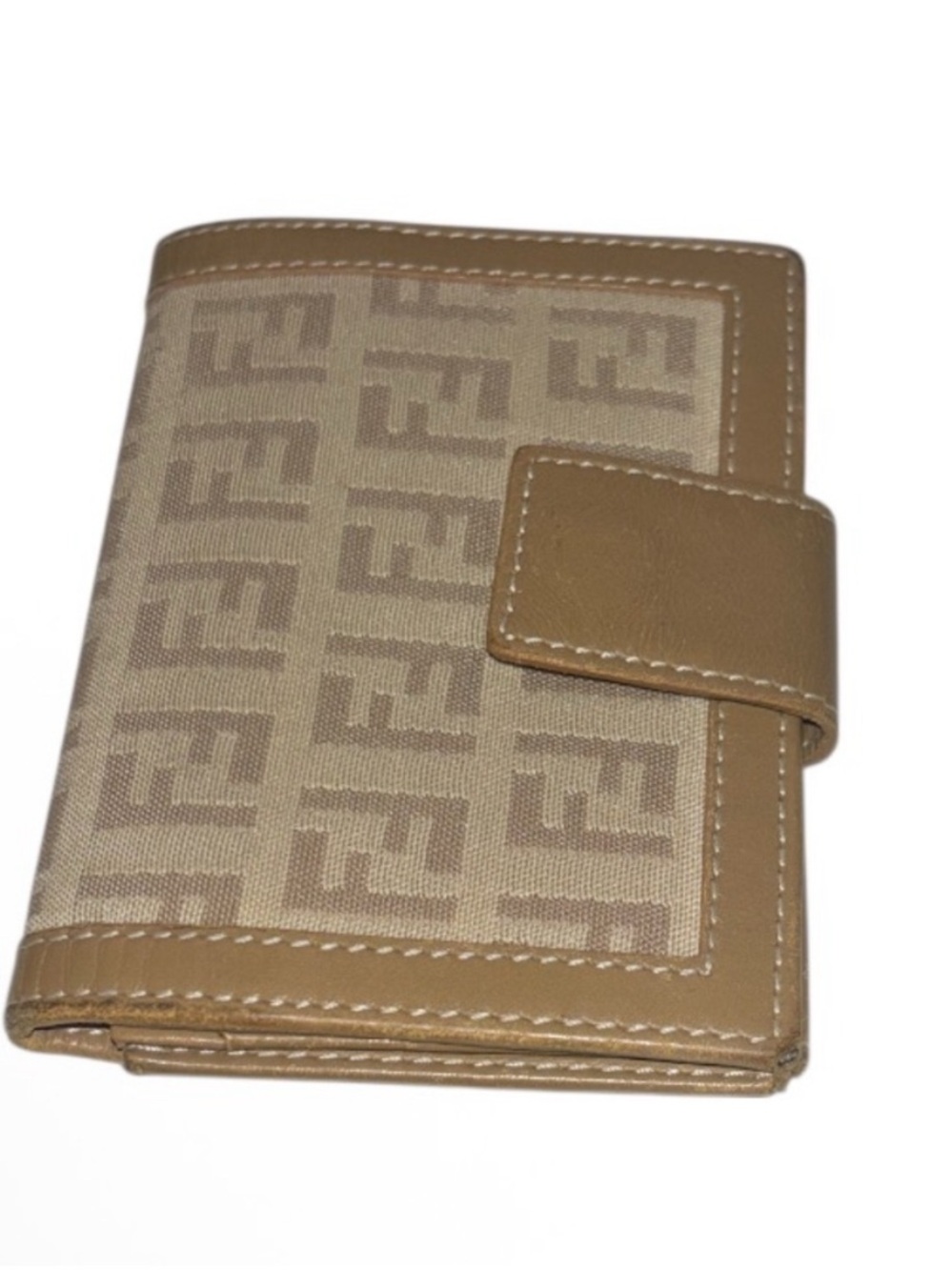 Fendi Beige Brown FF Monogram Canvas Snap Wallet - Picture 7 of 7
